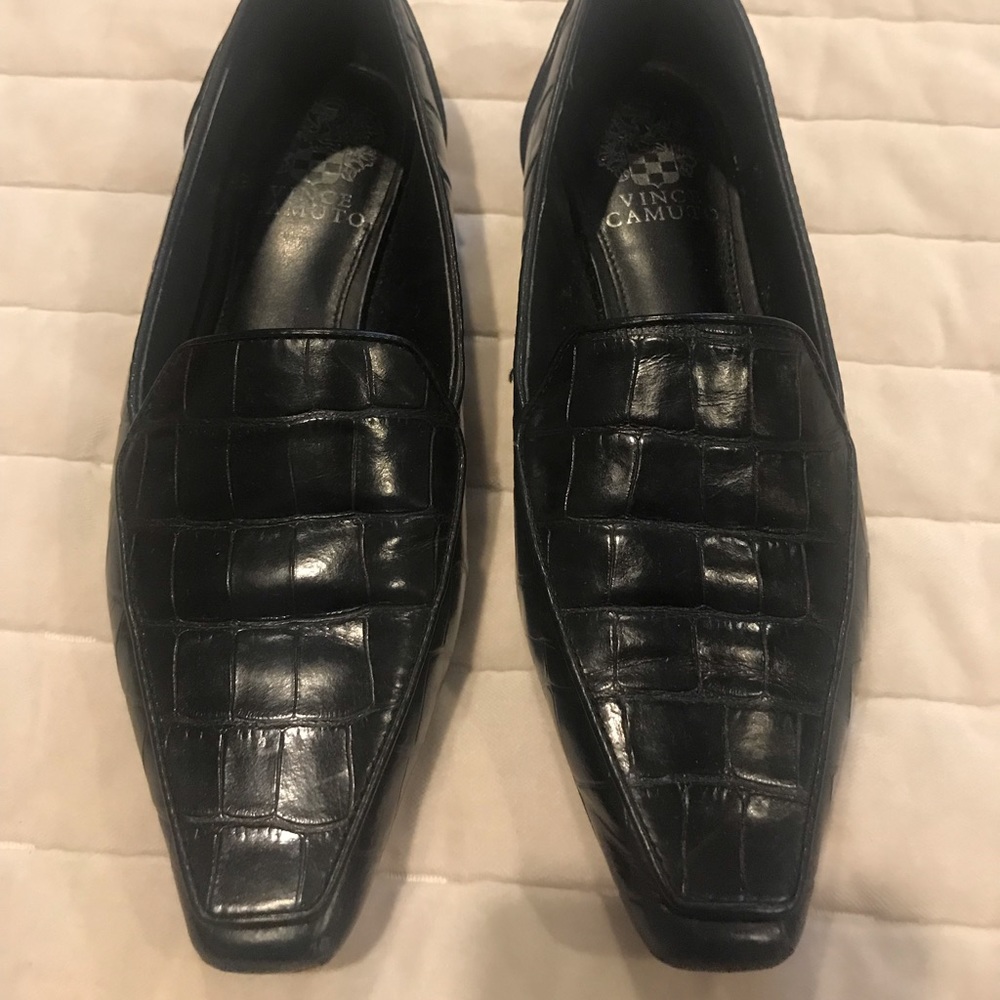 Vince Camuto Black Square Toe Loafer
